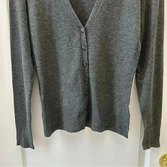 Ricki’s Cardigan Sweater Thin Knit V Neck Button Front  Charcoal Grey Size Small - Picture 6 of 16
